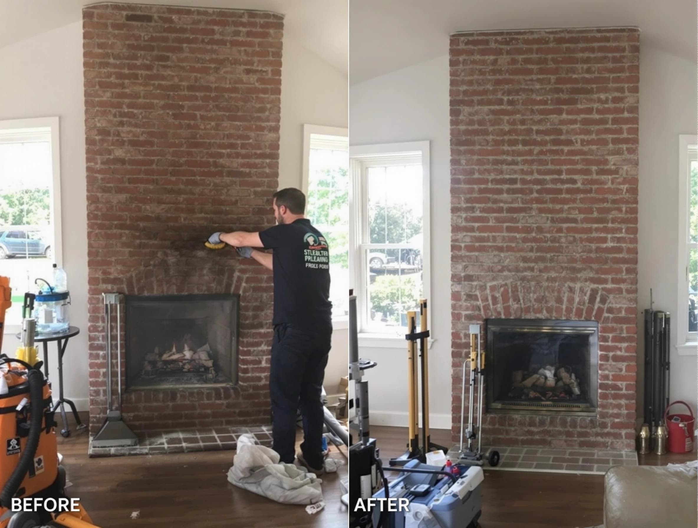 Finished chimney sweeping service by Hiram Chimney Sweep in Hiram, GA