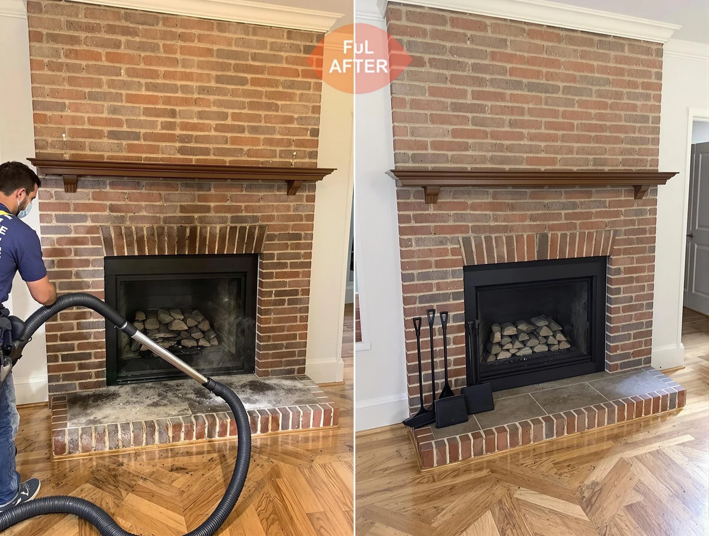 Hiram Chimney Sweep carefully sanitizing a fireplace in Hiram, GA