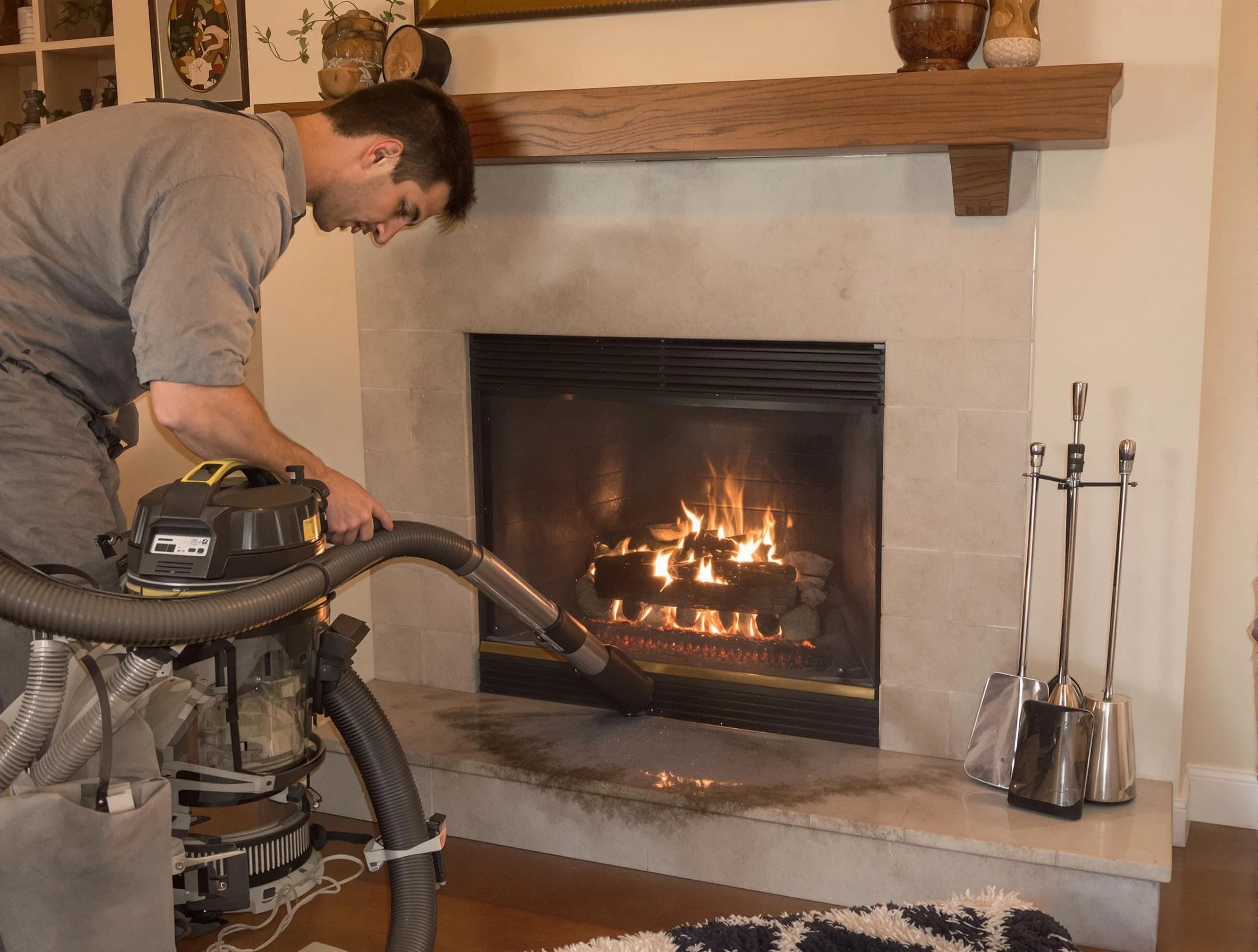 Routine fireplace upkeep by Hiram Chimney Sweep in Hiram, GA