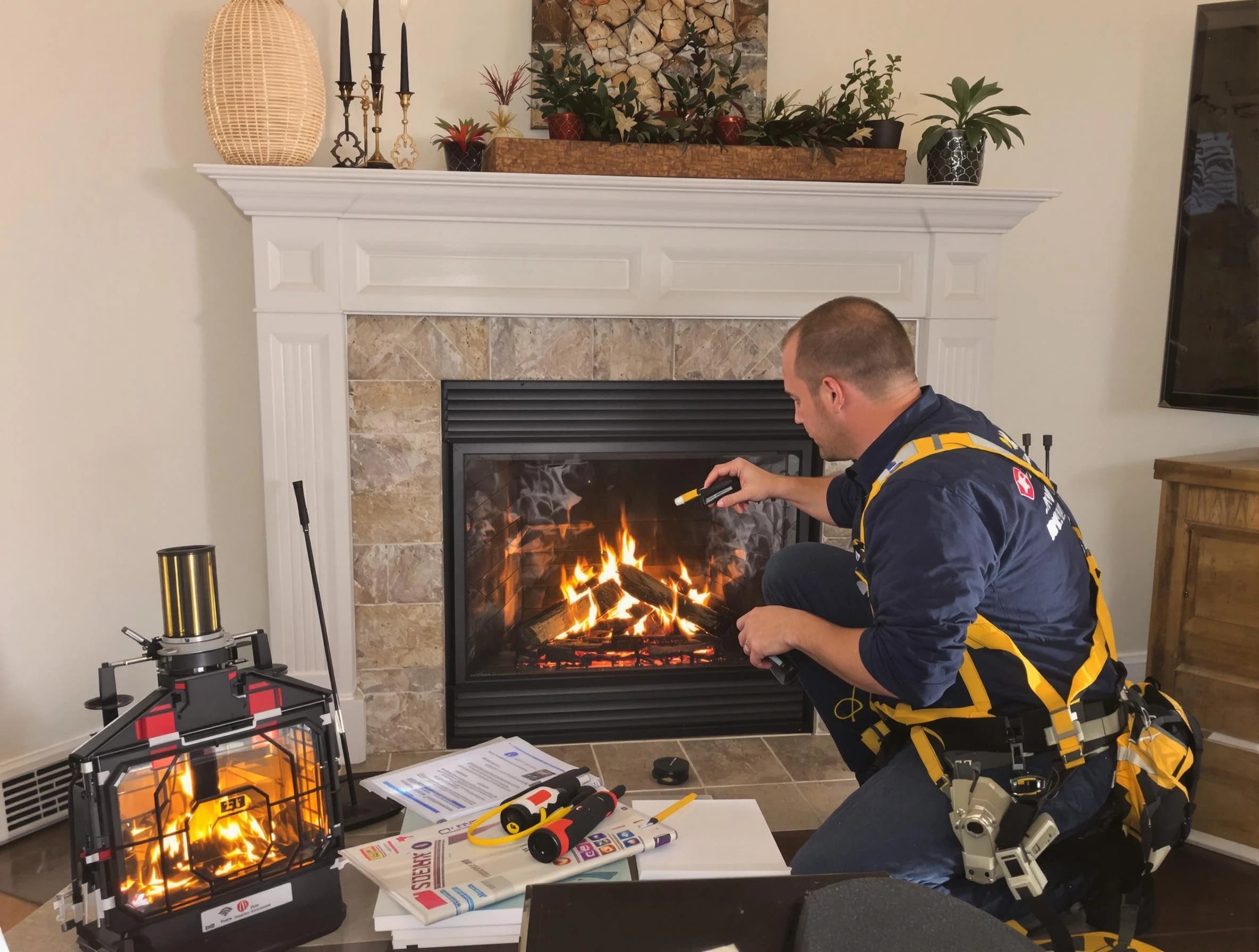 Safety-focused fireplace inspection by Hiram Chimney Sweep in Hiram, GA