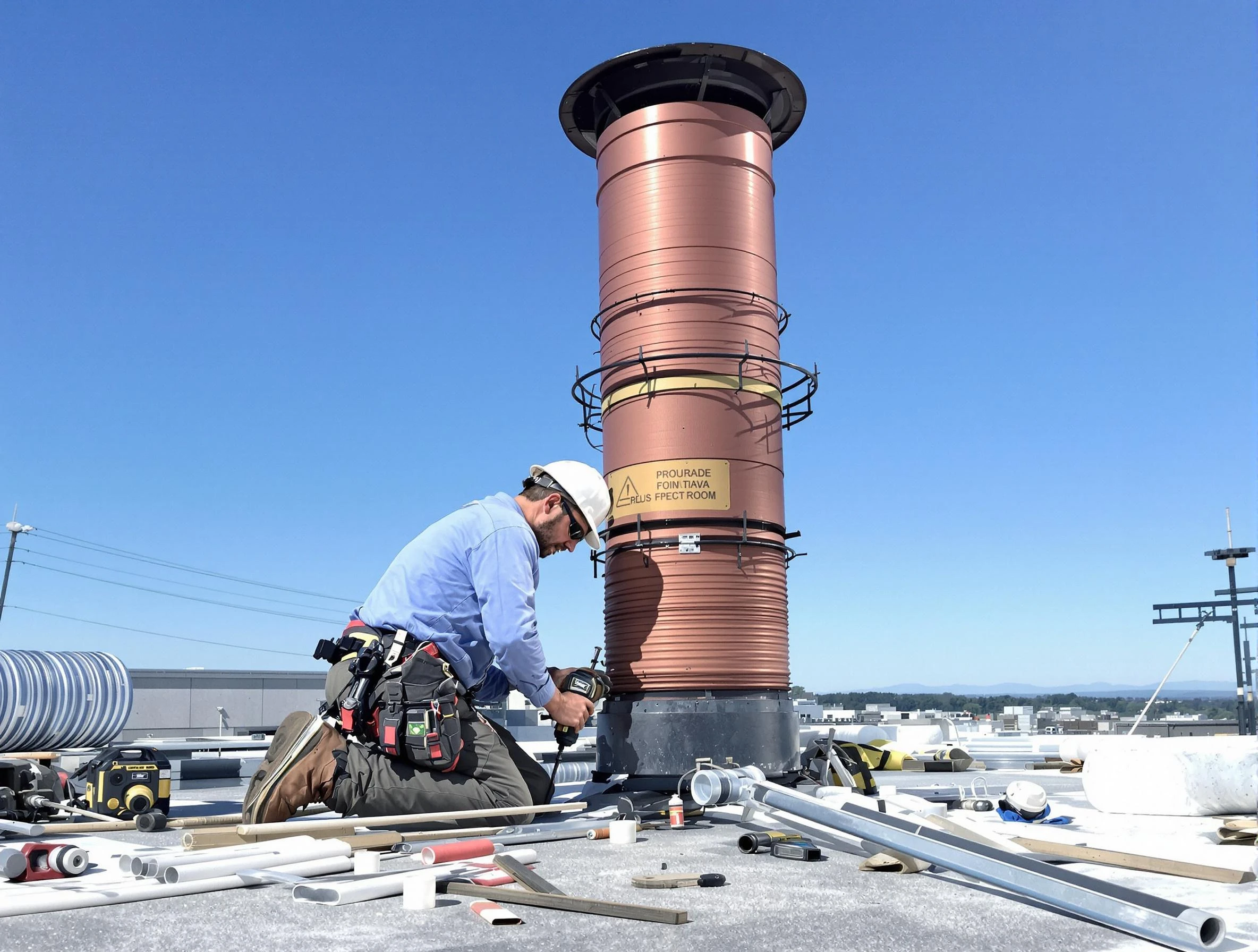 Installed chimney liner by Hiram Chimney Sweep in Hiram, GA
