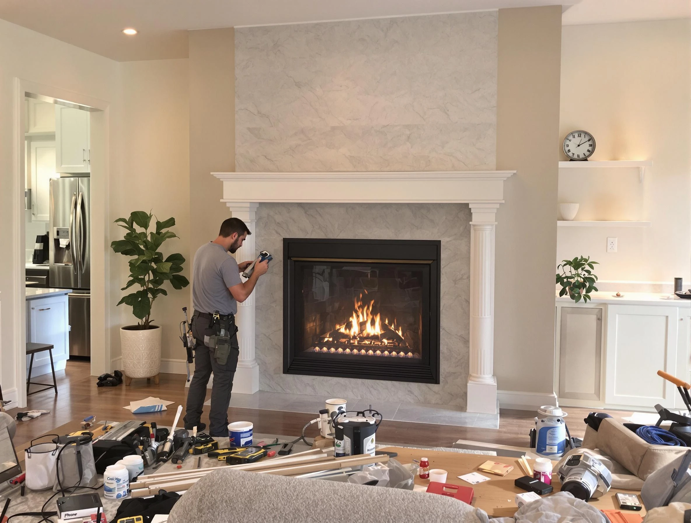 Newly installed fireplace by Hiram Chimney Sweep in Hiram, GA
